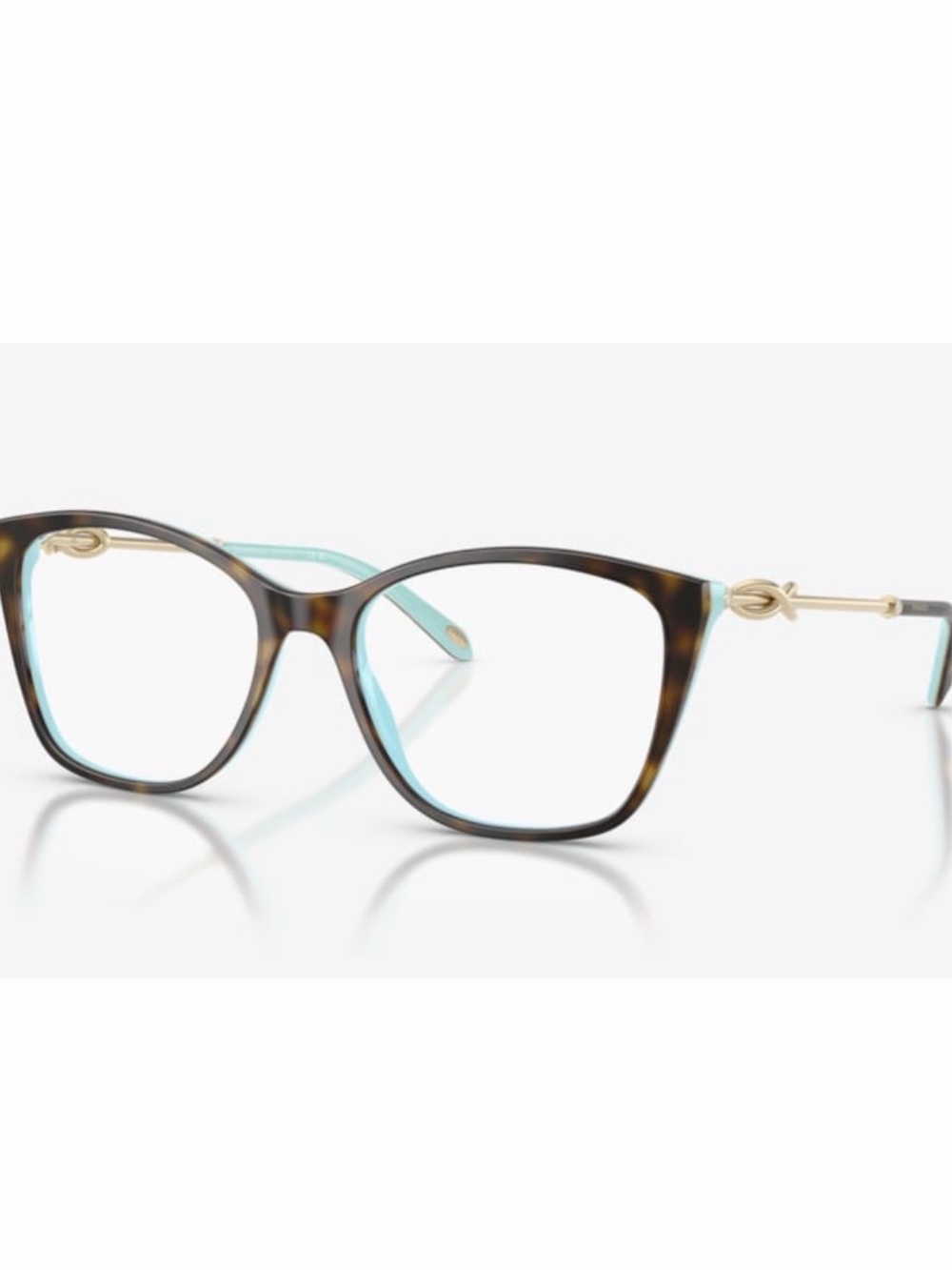 Tiffany & Co. Tortoiseshell Frames with Aqua Temples